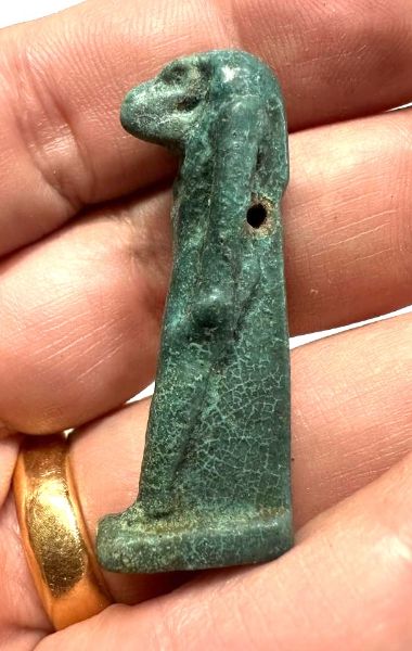 Picture of A FINE FAIENCE  AMULET OF THOTH.  600 - 300 B.C    