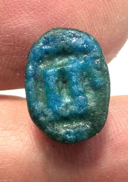 Picture of ANCIENT EGYPT.  FAIENCE SCARAB. NEW KINGDOM  . 1400 - 1200 B.C