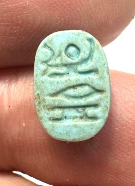 Picture of ANCIENT EGYPT.  FAIENCE SCARABOID. NEW KINGDOM  . 1400 - 1200 B.C