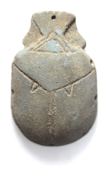 Imagen de ANCIENT EGYPT. FAIENCE SCARAB. "EGYPTIAN BLUE" LATE PERIOD. 600 - 300 B.C