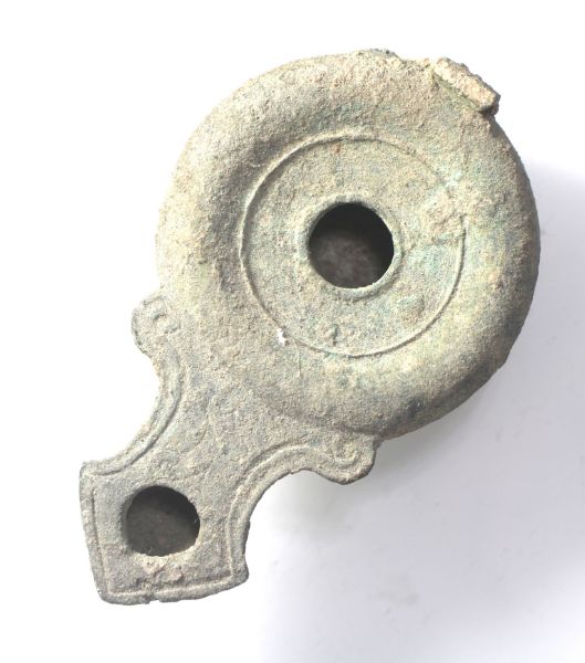 Imagen de ANCIENT ROMAN. BRONZE OIL LAMP. BROKEN HANDLE. 100 - 200 A.D