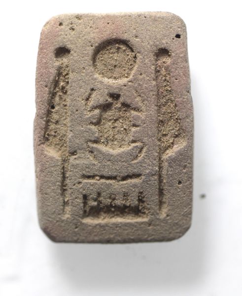 Picture of ANCIENT EGYPT. FAIENCE AMULET WITH THE NAME OF THUTMOSES III. NEW KINGDOM .  1400 - 1200 B.C