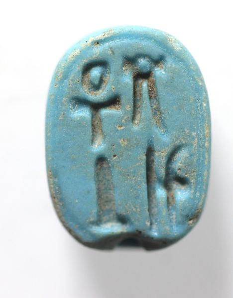 Picture of ANCIENT EGYPT. GLAZED STONE SCARABOID . NEW KINGDOM .  1400 - 1200 B.C
