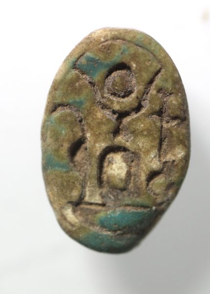 Picture of ANCIENT EGYPT. GLAZED STONE SCARABOID . NEW KINGDOM .  1400 - 1200 B.C