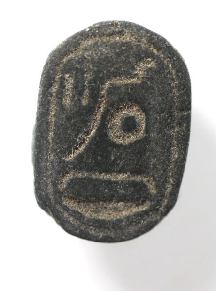 Picture of ANCIENT EGYPT.  BLACK LIMESTONE SCARAB . NEW KINGDOM .  1400 - 1200 B.C