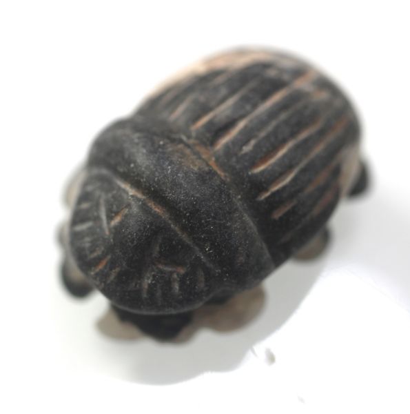 Picture of ANCIENT EGYPT.  LATE PERIOD BUTTON STONE SCARAB . 600 - 300  B.C