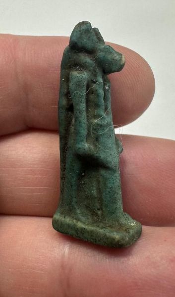 Picture of ANCIENT EGYPT-  FAIENCE ANUBIS AMULET AMULET. 600 - 300 B.C