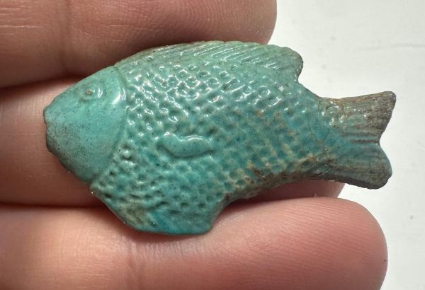 Picture of ANCIENT EGYPT. GRECO - ROMAN . BEAUTIFUL FISH  AMULET .   300 B.C - 100 A.D. NO SUSPENSION HOLE