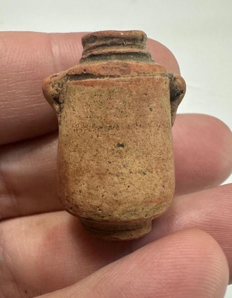 Picture of ANCIENT EGYPT. GRECO - ROMAN . TERRACOTTA MINI JAR .   300 B.C - 100 A.D.  