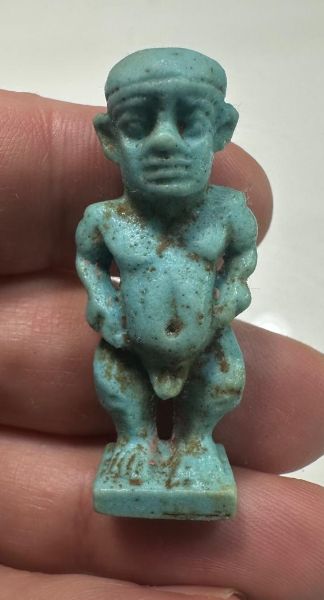 Picture of ANCIENT EGYPT-  FAIENCE  PATAIKOS AMULET. 600 - 300 B.C