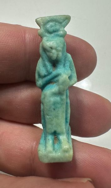 Picture of ANCIENT EGYPT-  FAIENCE  ISIS NURSING HORUS AMULET. 600 - 300 B.C