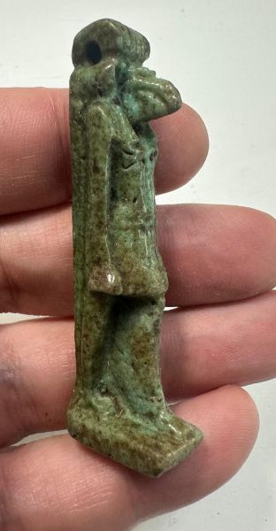 Picture of ANCIENT EGYPT-  LARGE FAIENCE  THOTH AMULET. 600 - 300 B.C