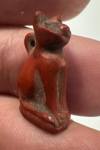 Picture of   Ancient Egypt.   RED JASPER Stone Cat  . Ptolemaic Period. 3rd century B.C