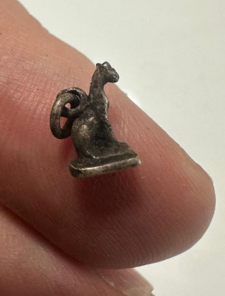 Picture of  Ancient Egypt.   Silver  Cat  . Ptolemaic Period. 3rd century B.C