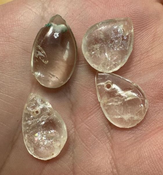 Picture of   Ancient Egypt. ROMAN PERIOD. 100 - 200 A.D.  LOT OF 4 ROCK CRYSTAL BEADS