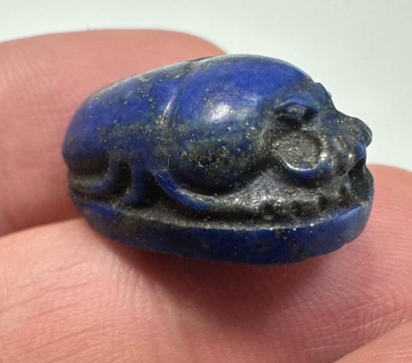 Picture of   Ancient Egypt.  LATE PERIOD. 600 - 100 B.C.  LAPIS LAZULI SCARAB