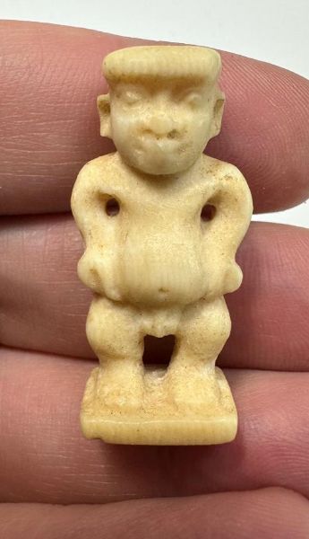 Picture of   Ancient Egypt.  LATE PERIOD. 600 - 100 B.C.  BONE OR IVORY POTAIKOS AMULET 