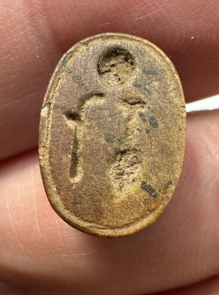 Picture of  Ancient Egypt.  LATE PERIOD. 600 - 100 B.C.  STONE SCARAB