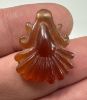 Picture of   Ancient Egypt.  GRECO - ROMAN PERIOD. 300 B.C - 100  A.D.  CARNELIAN STONE LOTUS FLOWER AMULET