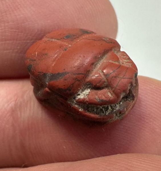Picture of Ancient Egypt.  LATE PERIOD. 600 - 100 B.C.  RED JASPER SCARAB