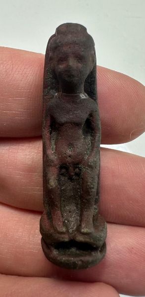 Picture of   Ancient Egypt.  LATE PERIOD. 600 - 100 B.C.  INSCRIBED FAIENCE  POTAIKOS AMULET 
