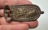 Picture of   ANCIENT ROME. 300 - 400   A.D.  GLADIATOR BRONZE BELT BUCKLE. GLADIATOR FIGHTING A LION.  