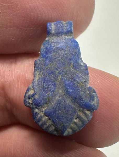 Picture of ANCIENT EGYPT -  BEAUTIFUL  LAPIS LAZULI LOTUS FLOWER AMULET . LATE PERIOD. 300 - 100 B.C