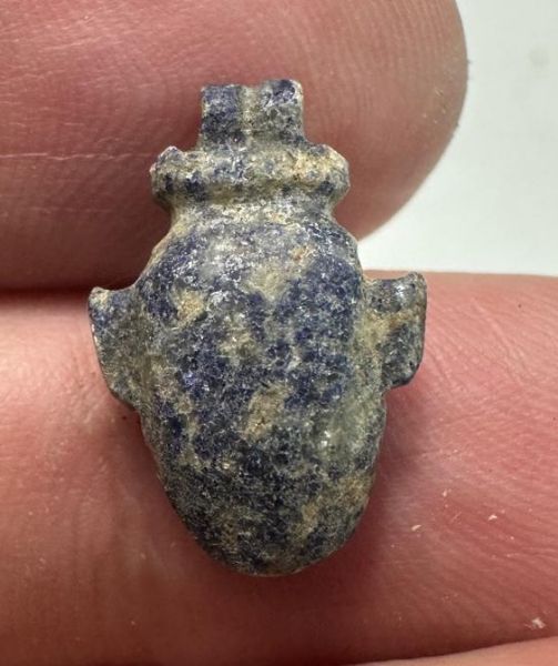 Picture of ANCIENT EGYPT -  BEAUTIFUL  LAPIS HEART AMULET . LATE PERIOD. 300 - 100 B.C