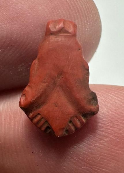 Picture of ANCIENT EGYPT -  BEAUTIFUL  RED JASPER LOTUS FLOWER AMULET . LATE PERIOD. 300 - 100 B.C