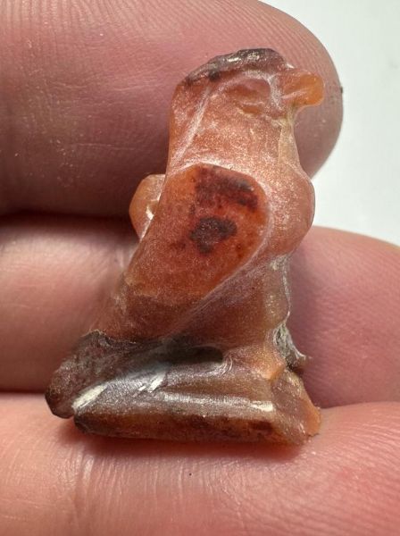Picture of ANCIENT EGYPT -  BEAUTIFUL  CARNELIAN FALCON (HORUS) AMULET . LATE PERIOD. 300 - 100 B.C