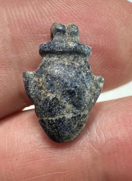 Picture of ANCIENT EGYPT -  BEAUTIFUL  LAPIS HEART AMULET . LATE PERIOD. 300 - 100 B.C