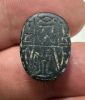 Picture of ANCIENT LEVANT -  CANAANITE. BEAUTIFUL  GREEN JASPER SCARAB. 1700 - 1500 B.C