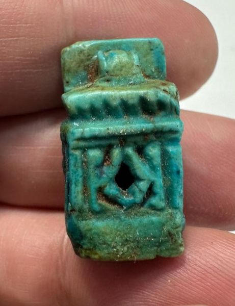 Picture of ANCIENT EGYPT -  FAIENCE AMULET OF A SHRINE . LATE PERIOD. 300 - 100 B.C