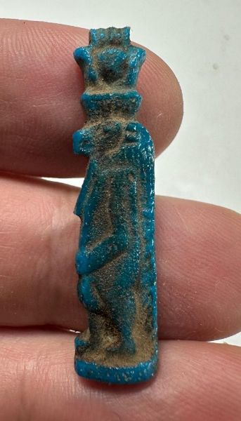 Picture of ANCIENT EGYPT -  BEAUTIFUL  FAIENCE TAWERET  AMULET . GRECO - ROMAN. 300 - 100 B.C