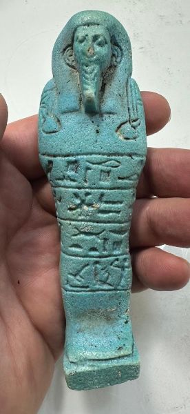 Picture of ANCIENT EGYPT -  BEAUTIFUL  FAIENCE USHABTI. LATE PERIOD. 600 - 300  B.C