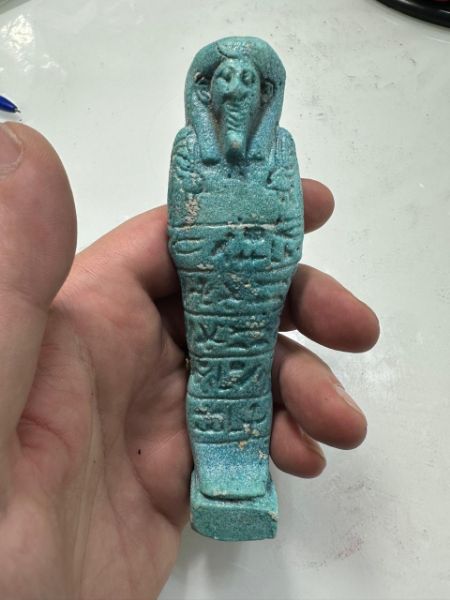 Picture of ANCIENT EGYPT -  BEAUTIFUL  FAIENCE USHABTI. LATE PERIOD. 600 - 300  B.C
