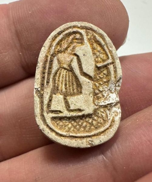 Picture of  Ancient Egypt. Stone Scarab Second Intermediate Period . 1700 - 1500  B.C