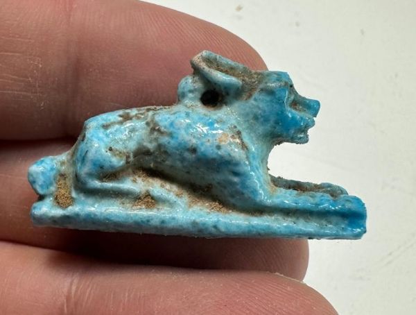 Picture of ANCIENT EGYPT - FAIENCE HARE AMULET. GRECO - ROMAN. 300 - 100 B.C