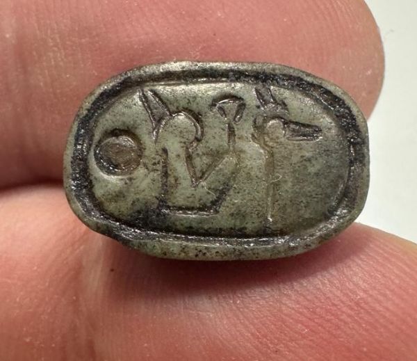 Picture of   Ancient Egypt. Green Stone Scarab. New Kingdom .14th B.C