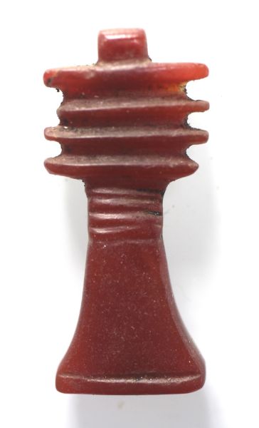 Picture of  Ancient Egypt.   Carnelian Stone Djed Pillar Amulet  . 600 - 300 B.C