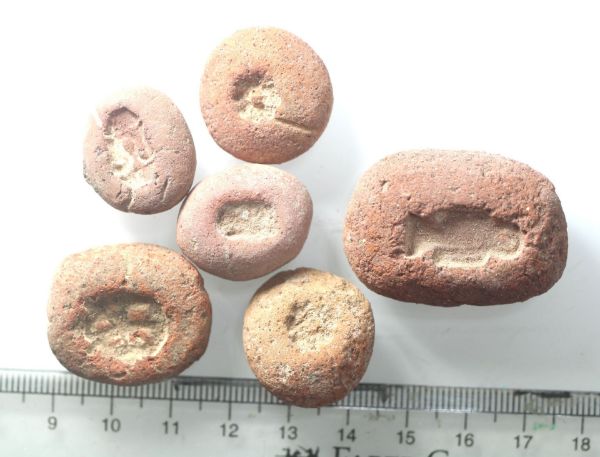 Picture of ANCIENT EGYPT. LOT OF 6 TERRACOTTA AMULET MOULDS 1400  B.C  AMARNA PERIOD