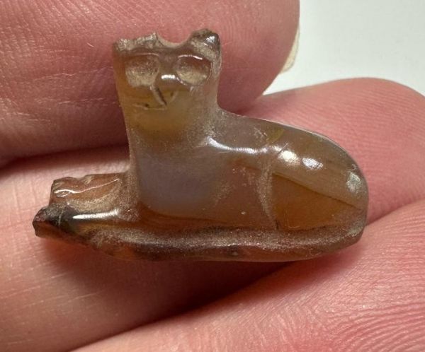 Picture of  Ancient Egypt.   Stone Cat  . Ptolemaic Period. 3rd century B.C