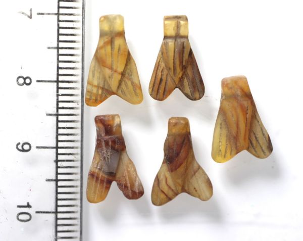 Picture of Ancient Egypt. LOT OF 5  CARNELIAN STONE FLY AMULETS. 600 - 300 B.C