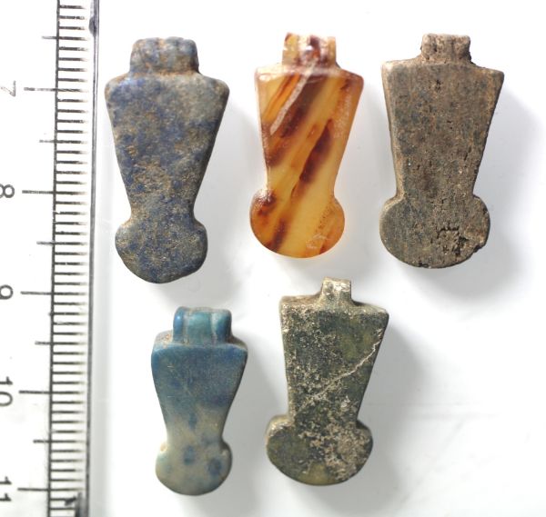 Picture of   Ancient Egypt. LOT OF 5 STONE MENAT  AMULETS. 600 - 300 B.C