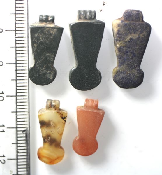 Picture of   Ancient Egypt. LOT OF 5 STONE MENAT  AMULETS. 600 - 300 B.C