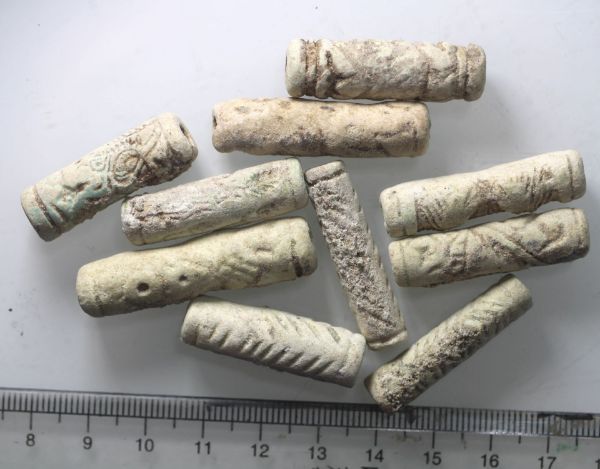 Picture of STOCK CLEARANCE: LATE BRONZE AGE. 1400 - 1200 B.C. FAIENCE CYLINDER SEALS. ELAMITE . 