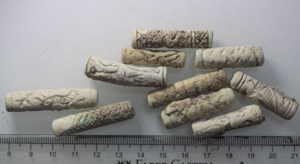 Picture of STOCK CLEARANCE: LATE BRONZE AGE. 1400 - 1200 B.C. FAIENCE CYLINDER SEALS. ELAMITE . 