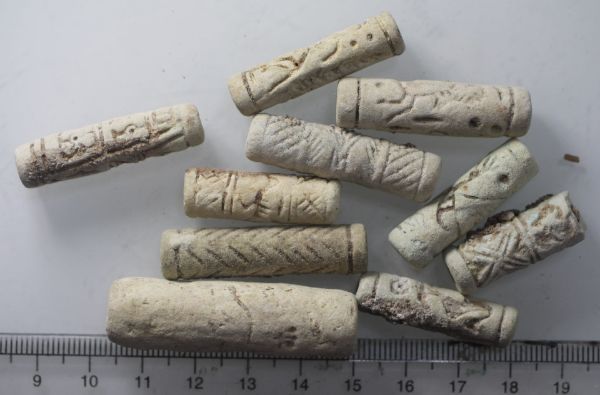 Picture of STOCK CLEARANCE: LATE BRONZE AGE. 1400 - 1200 B.C. FAIENCE CYLINDER SEALS. ELAMITE . 