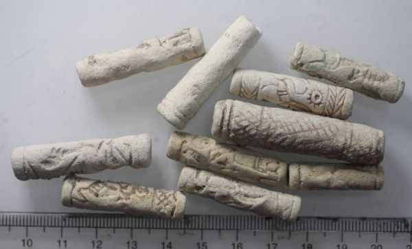 Picture of STOCK CLEARANCE: LATE BRONZE AGE. 1400 - 1200 B.C. FAIENCE CYLINDER SEALS. ELAMITE . 