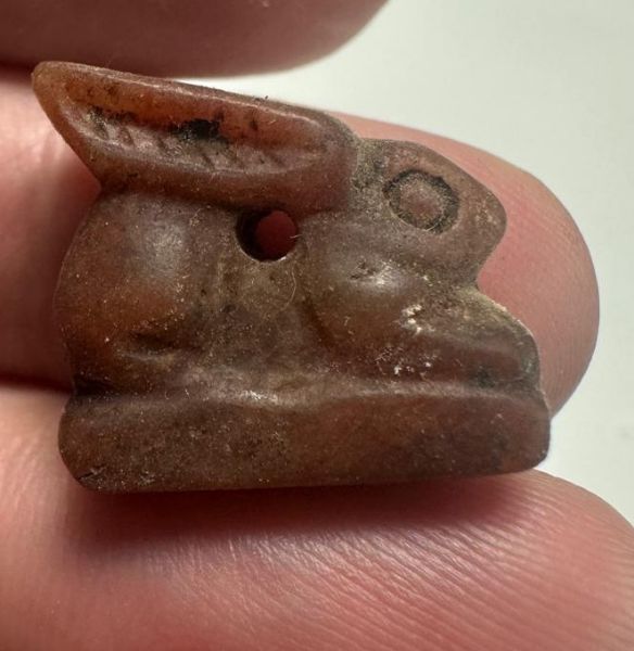 Picture of ANCIENT EGYPT -  BEAUTIFUL  CARNELIAN AMULET OF A HARE . LATE PERIOD. 300 - 100 B.C
